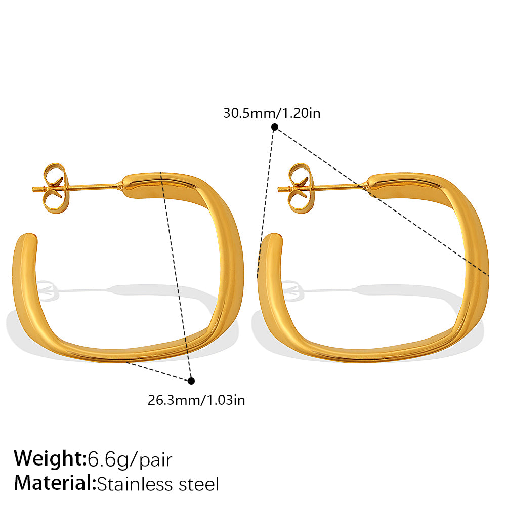 Minimalist Irregular Twisted Gold Hoop Earrings-Luxury Dainty Design For Daily & Office Wear