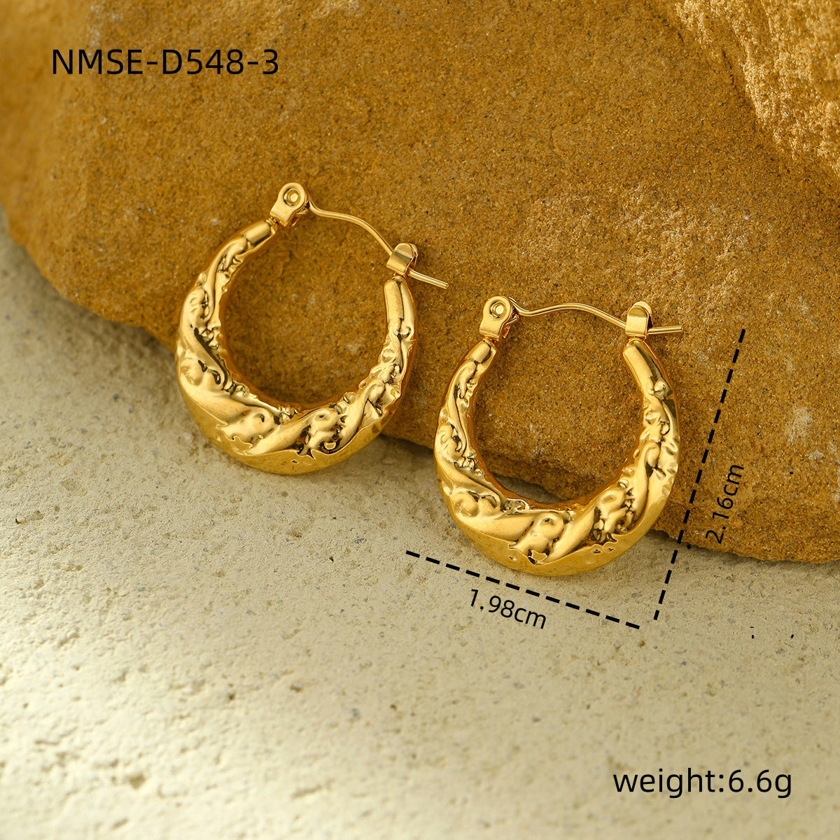 New Textured Titanium Steel Earrings