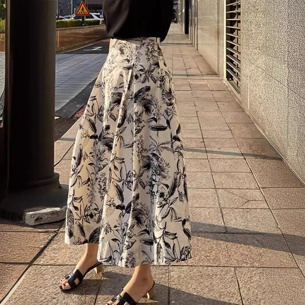Ink-wash Painting-style Elegant Career Maxi Dress For Women