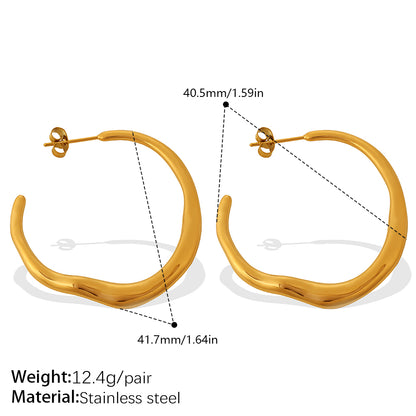 Minimalist Irregular Twisted Gold Hoop Earrings-Luxury Dainty Design For Daily & Office Wear