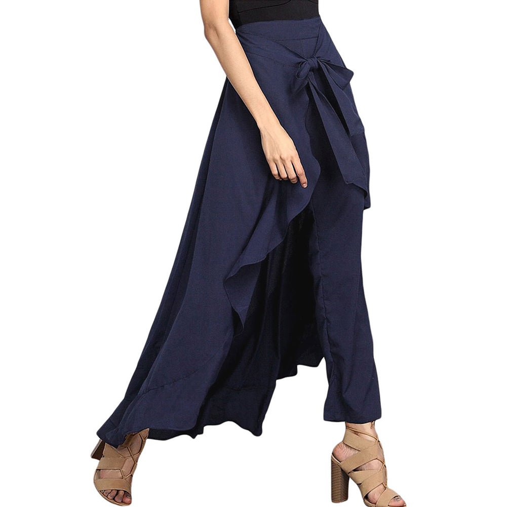 Women Pants Causal Ruffle Drawstring Trouser