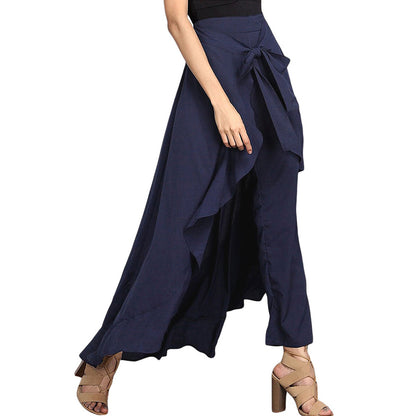 Women Pants Causal Ruffle Drawstring Trouser