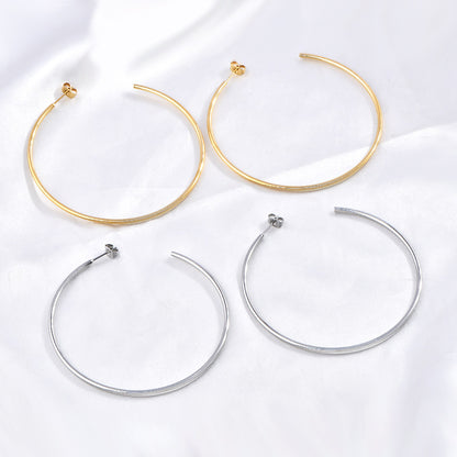 French-style Circular Titanium Steel Minimalist Elegant Earrings