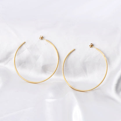 French-style Circular Titanium Steel Minimalist Elegant Earrings
