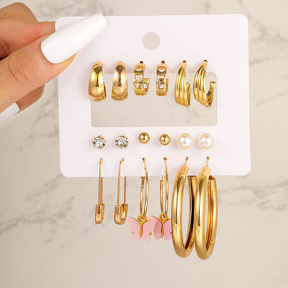 Square Geometric Hoop Earring Set