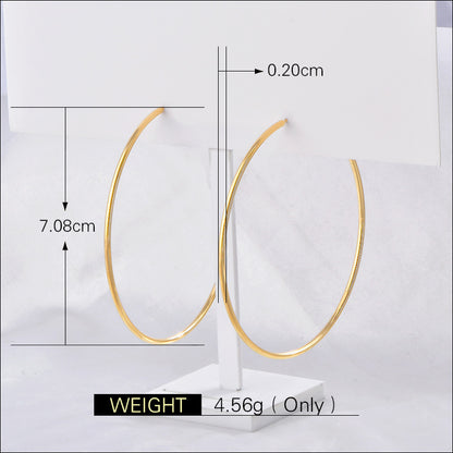 French-style Circular Titanium Steel Minimalist Elegant Earrings
