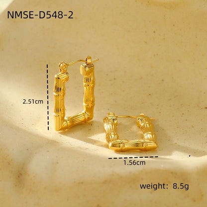 New Textured Titanium Steel Earrings