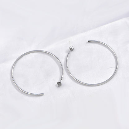 French-style Circular Titanium Steel Minimalist Elegant Earrings