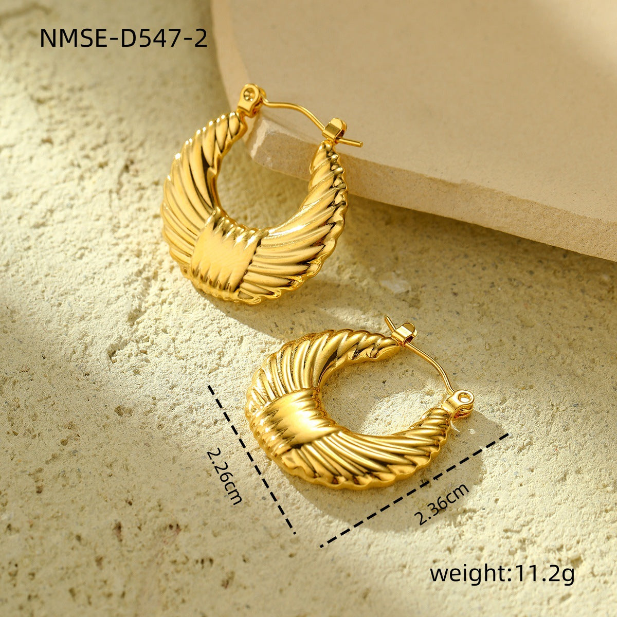 New Textured Titanium Steel Earrings