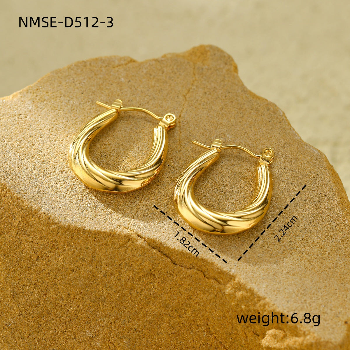 New Textured Titanium Steel Earrings