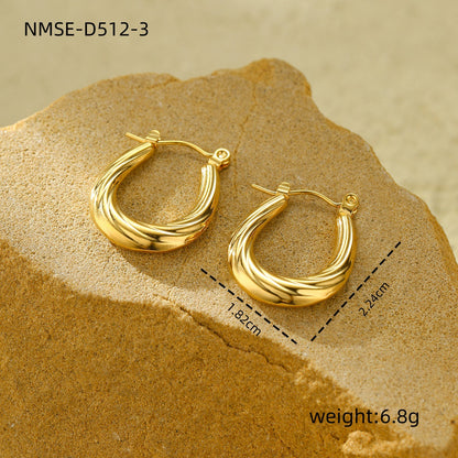 New Textured Titanium Steel Earrings