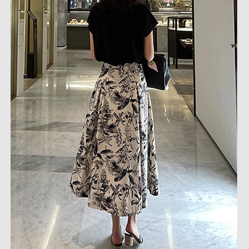 Ink-wash Painting-style Elegant Career Maxi Dress For Women