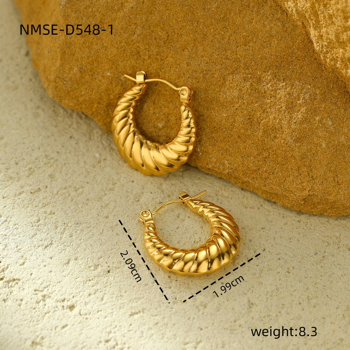 New Textured Titanium Steel Earrings