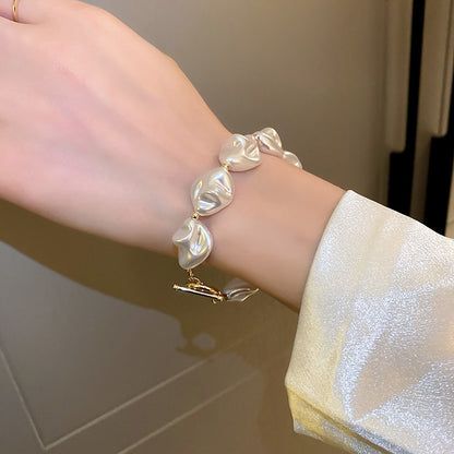 Irregular Pearl Necklace & Bracelet Set Baroque Style Pearl Jewelry French Elegant Beaded Necklace Fashion Pearl Gift For Women