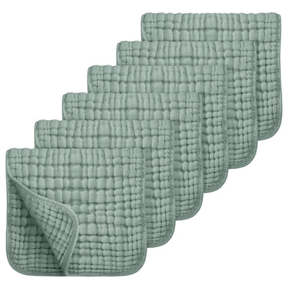 Muslin Burp Cloths, Cotton, Large 25x50cm, Extra Soft & Absorbent, 6-Pack Baby Burping Cloth For Boys & Girls  9 Color Options