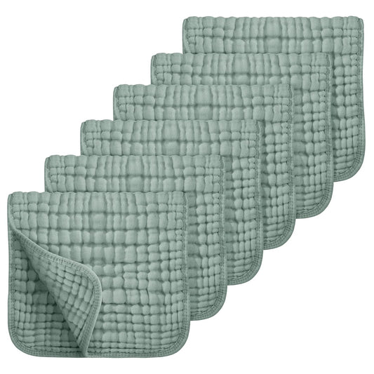 Muslin Burp Cloths, Cotton, Large 25x50cm, Extra Soft & Absorbent, 6-Pack Baby Burping Cloth For Boys & Girls  9 Color Options