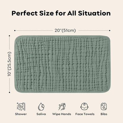 Muslin Burp Cloths, Cotton, Large 25x50cm, Extra Soft & Absorbent, 6-Pack Baby Burping Cloth For Boys & Girls  9 Color Options