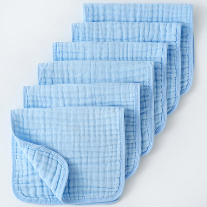 Muslin Burp Cloths, Cotton, Large 25x50cm, Extra Soft & Absorbent, 6-Pack Baby Burping Cloth For Boys & Girls  9 Color Options