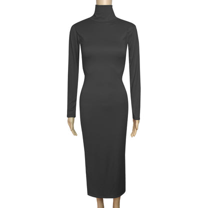 New Long-sleeve High-waisted Sexy Dress
