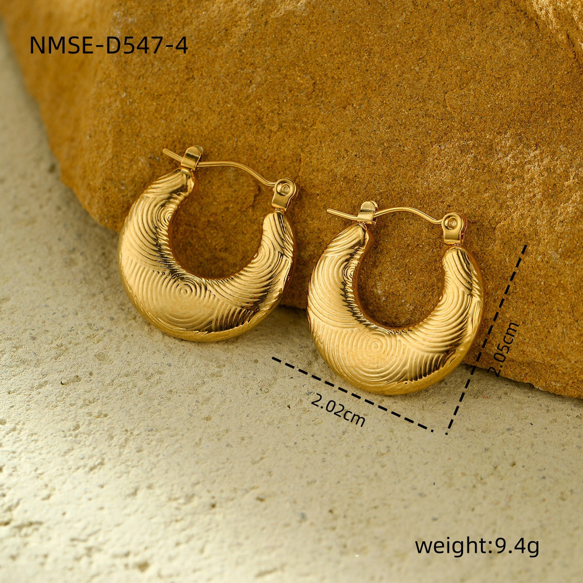 New Textured Titanium Steel Earrings