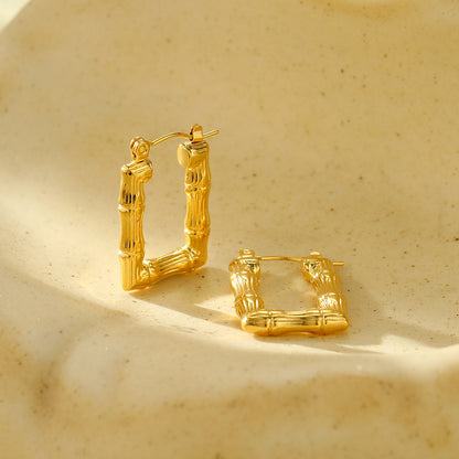 New Textured Titanium Steel Earrings