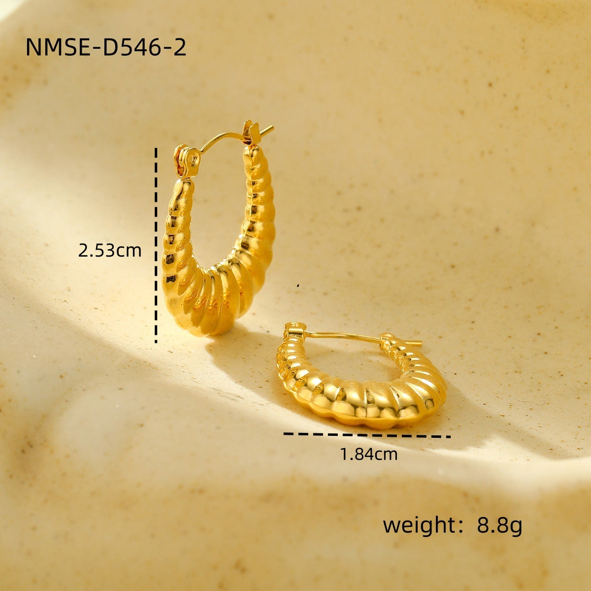 New Textured Titanium Steel Earrings