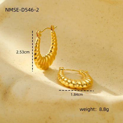 New Textured Titanium Steel Earrings