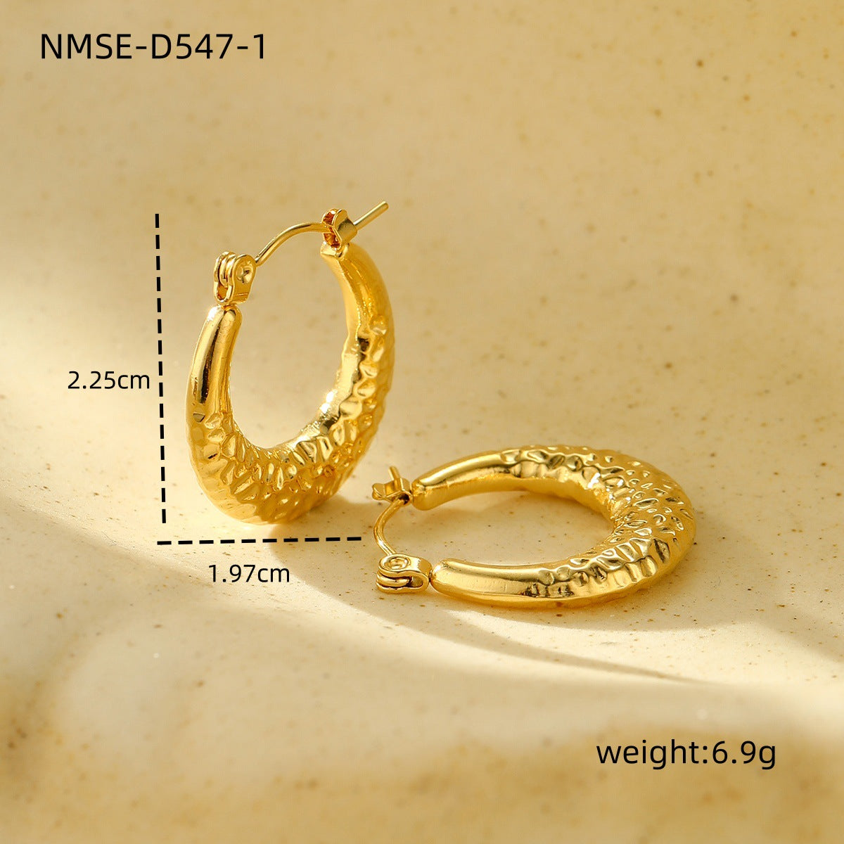New Textured Titanium Steel Earrings