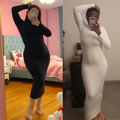 New Long-sleeve High-waisted Sexy Dress
