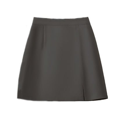 High-waisted Body-hugging, Slit Mini Skirt For Women