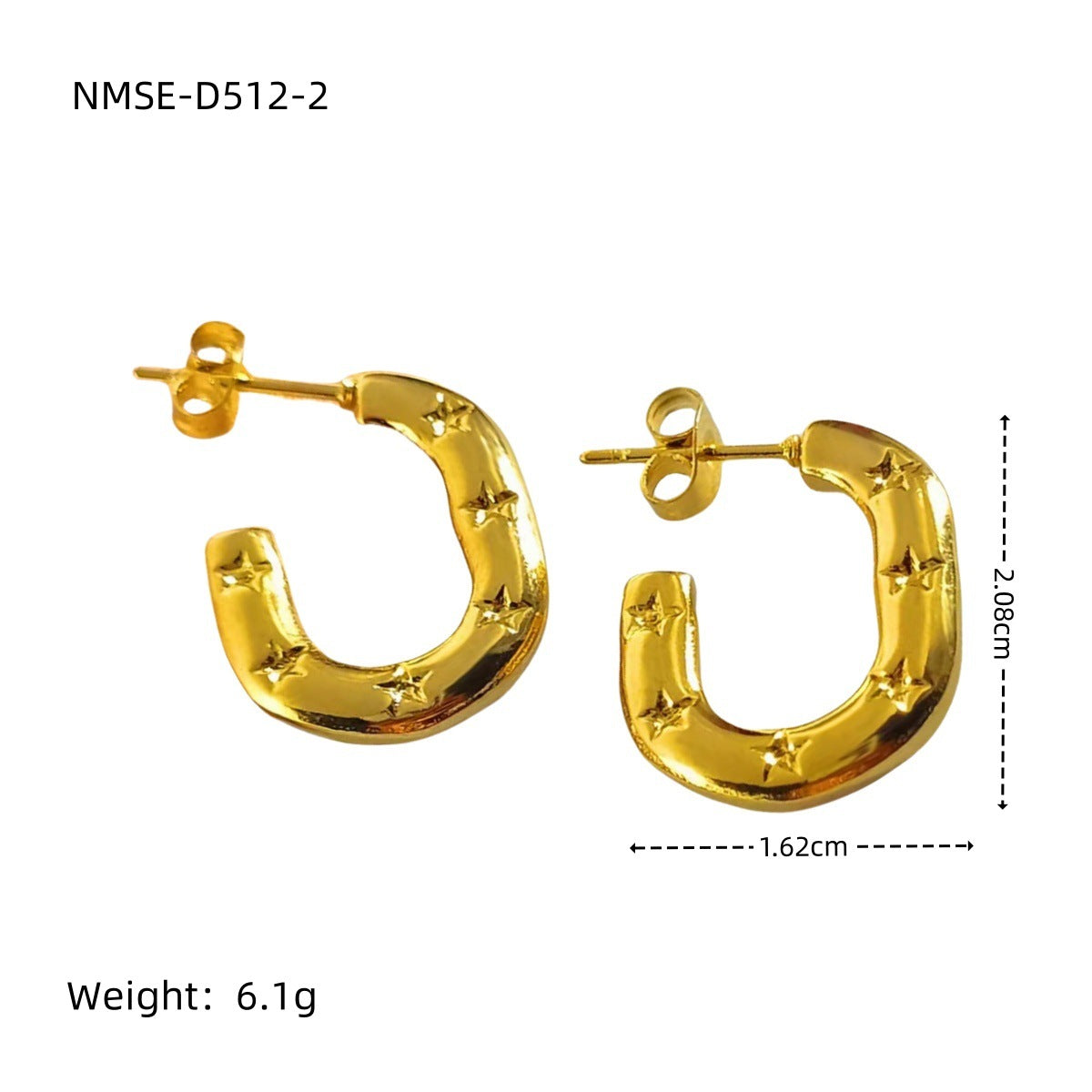 New Textured Titanium Steel Earrings