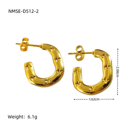 New Textured Titanium Steel Earrings