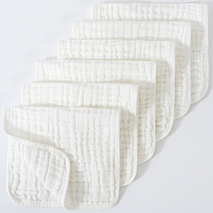 Muslin Burp Cloths, Cotton, Large 25x50cm, Extra Soft & Absorbent, 6-Pack Baby Burping Cloth For Boys & Girls  9 Color Options