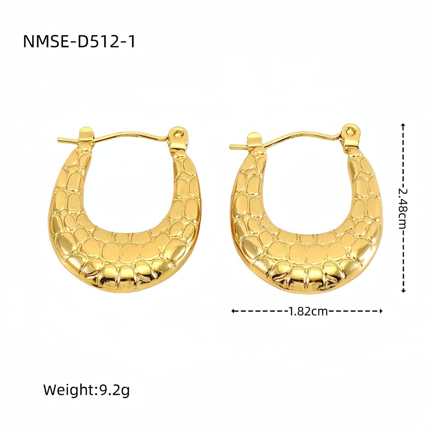 New Textured Titanium Steel Earrings