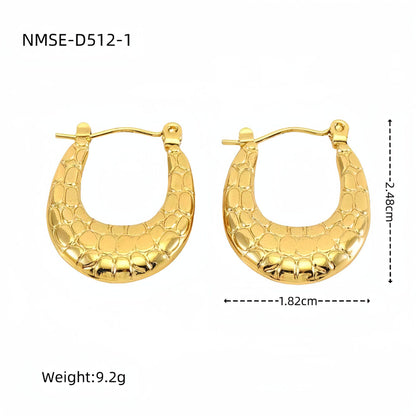 New Textured Titanium Steel Earrings