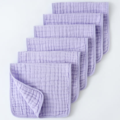 Muslin Burp Cloths, Cotton, Large 25x50cm, Extra Soft & Absorbent, 6-Pack Baby Burping Cloth For Boys & Girls  9 Color Options