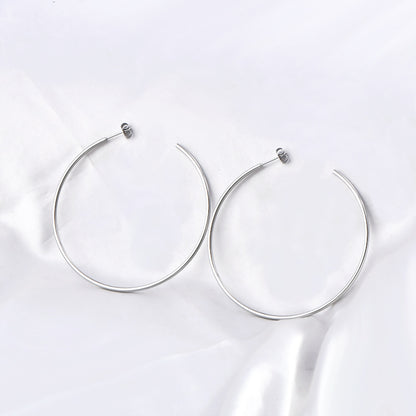 French-style Circular Titanium Steel Minimalist Elegant Earrings
