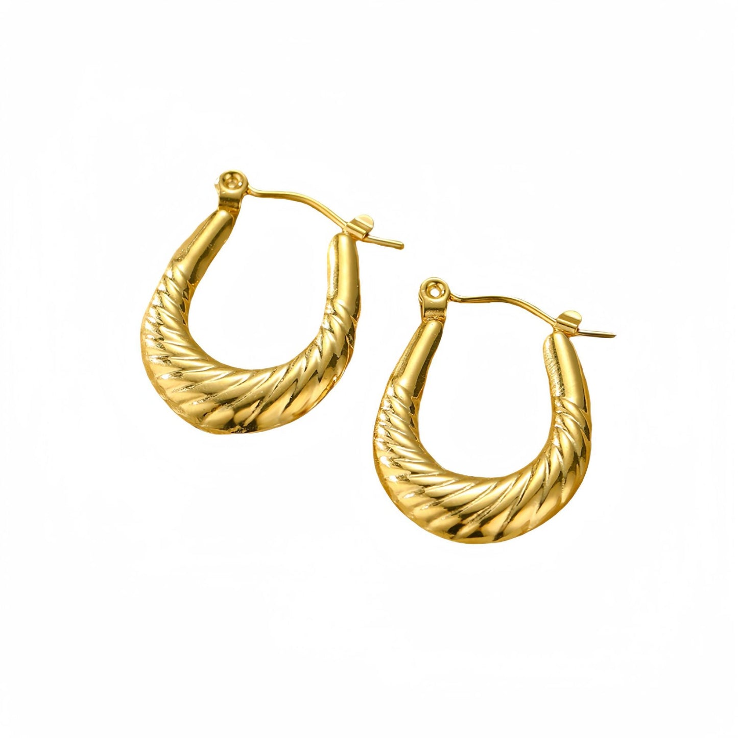 New Textured Titanium Steel Earrings