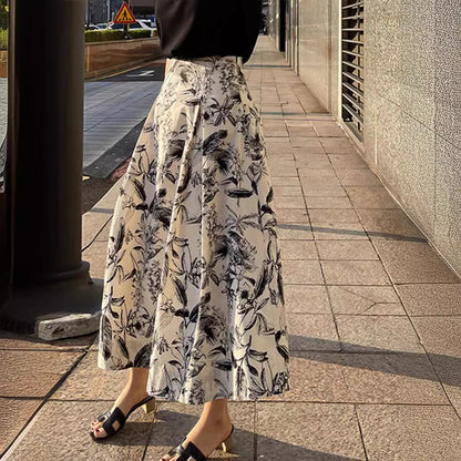 Ink-wash Painting-style Elegant Career Maxi Dress For Women