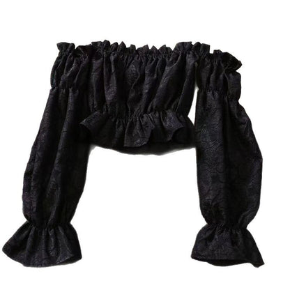 Pure And Alluring Off-the-Shoulder Ruffle-Trim Shirt For Girls