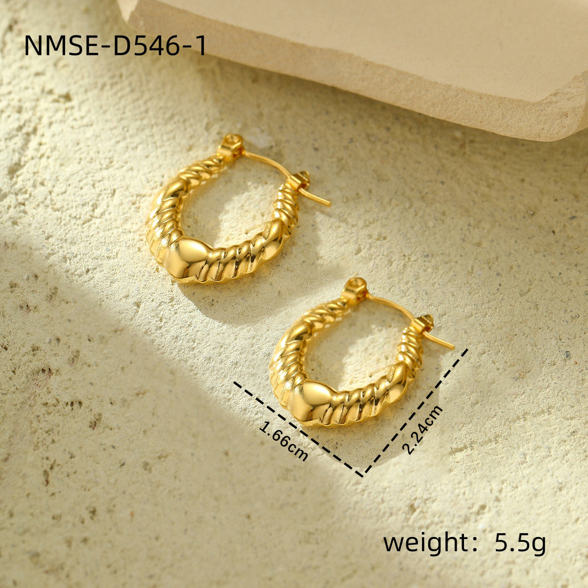 New Textured Titanium Steel Earrings