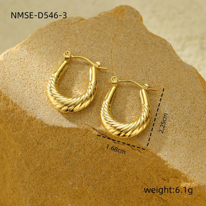 New Textured Titanium Steel Earrings